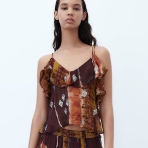New with Tags! Zara EMBROIDERED STRAPPY TOP